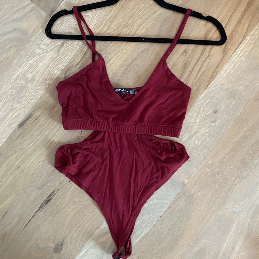 Maroon Bodysuit with Slits